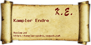 Kampler Endre névjegykártya